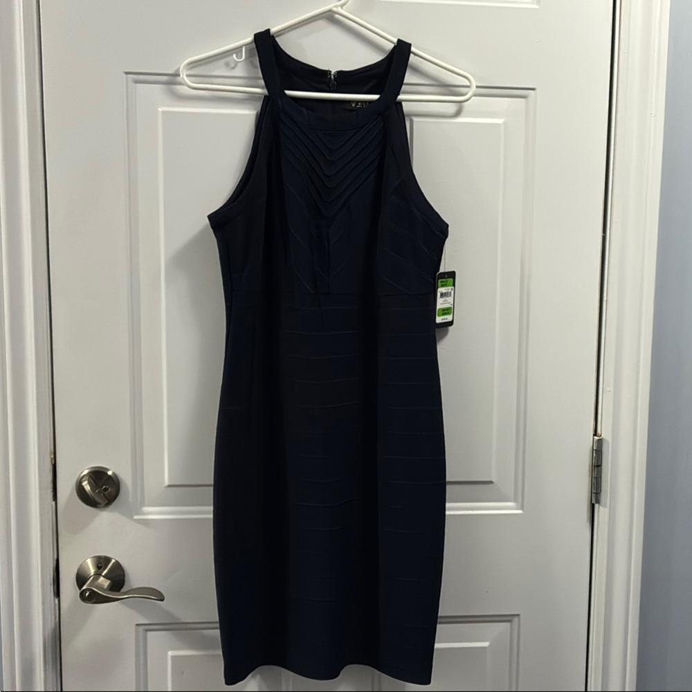Sleeveless Navy halter dress